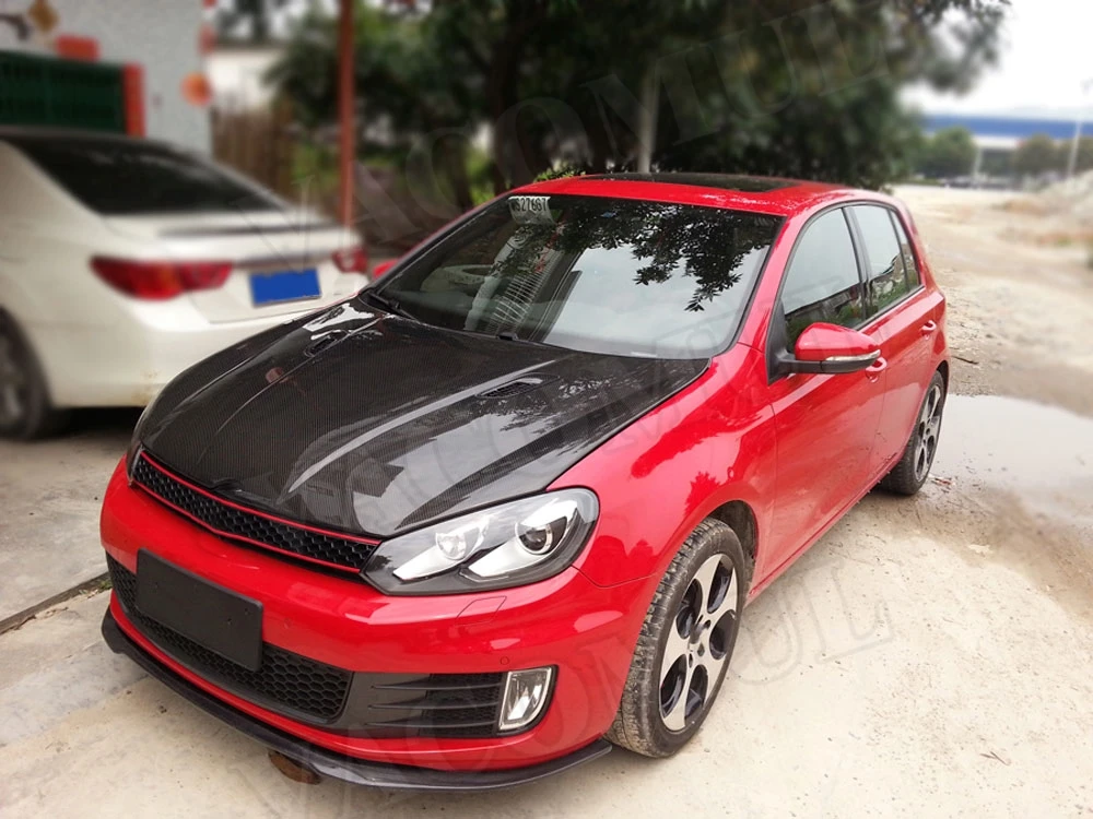 Передняя крышка капота двигателя из углеродного волокна для Volkswagen VW Golf 6 VI MK6 GTI R20, Автомобильная крышка капота для стайлинга автомобилей