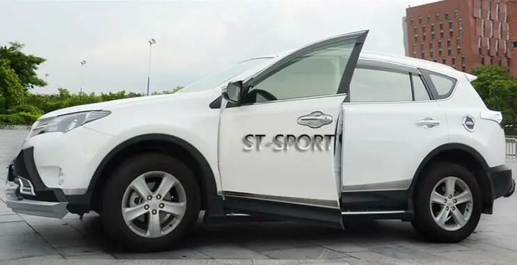 Для TOYOTA RAV4 2013 Боковая дверь из нержавеющей стали литье отделка автомобиля аксессуары модификация автомобиля