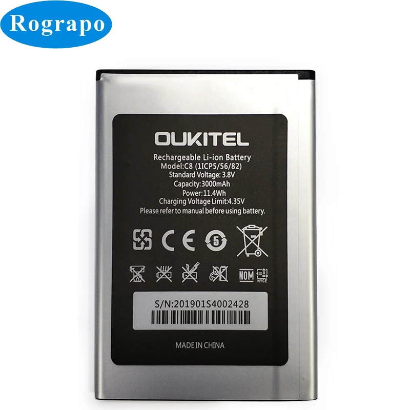 Сменный аккумулятор C8 3000 мА · ч для Oukitel аккумуляторы мобильный телефон |