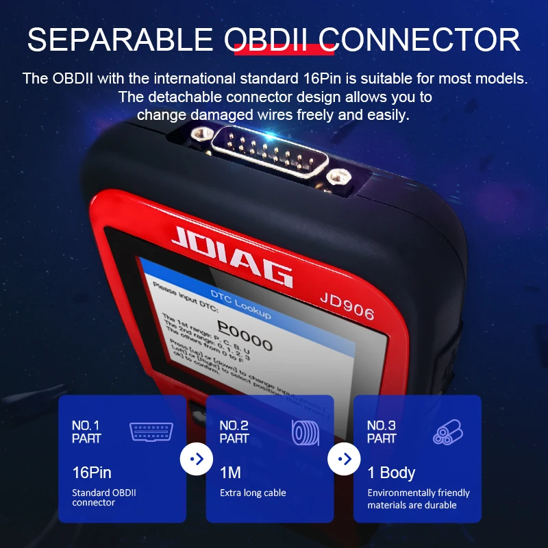 Считыватель кодов JD906 расширенный режим 6 режим 8 OBD2 автомобильный сканер неисправность двигателя для Smog проверка с ядром анализа Автомобильный сканер