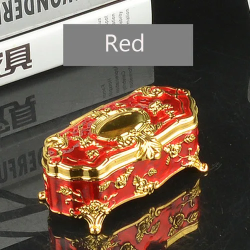 Oval-Red JINSERTA металлическая шкатулка для хранения косметики для гостиной Держатель Для Зубочисток ватные палочки Органайзер роскошный золотой Настольный ящик для мелочей - Цвет: Oval-Red