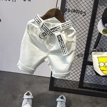 Детские штаны новые стильные летние повседневные модные штаны для мальчиков кожаный ремень