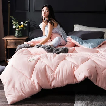 

5 Colors Choose Comforter 100% Pure Wool Winter Quilt Blanket Duvet Filling With Cotton Cover Twin Queen King Size CF