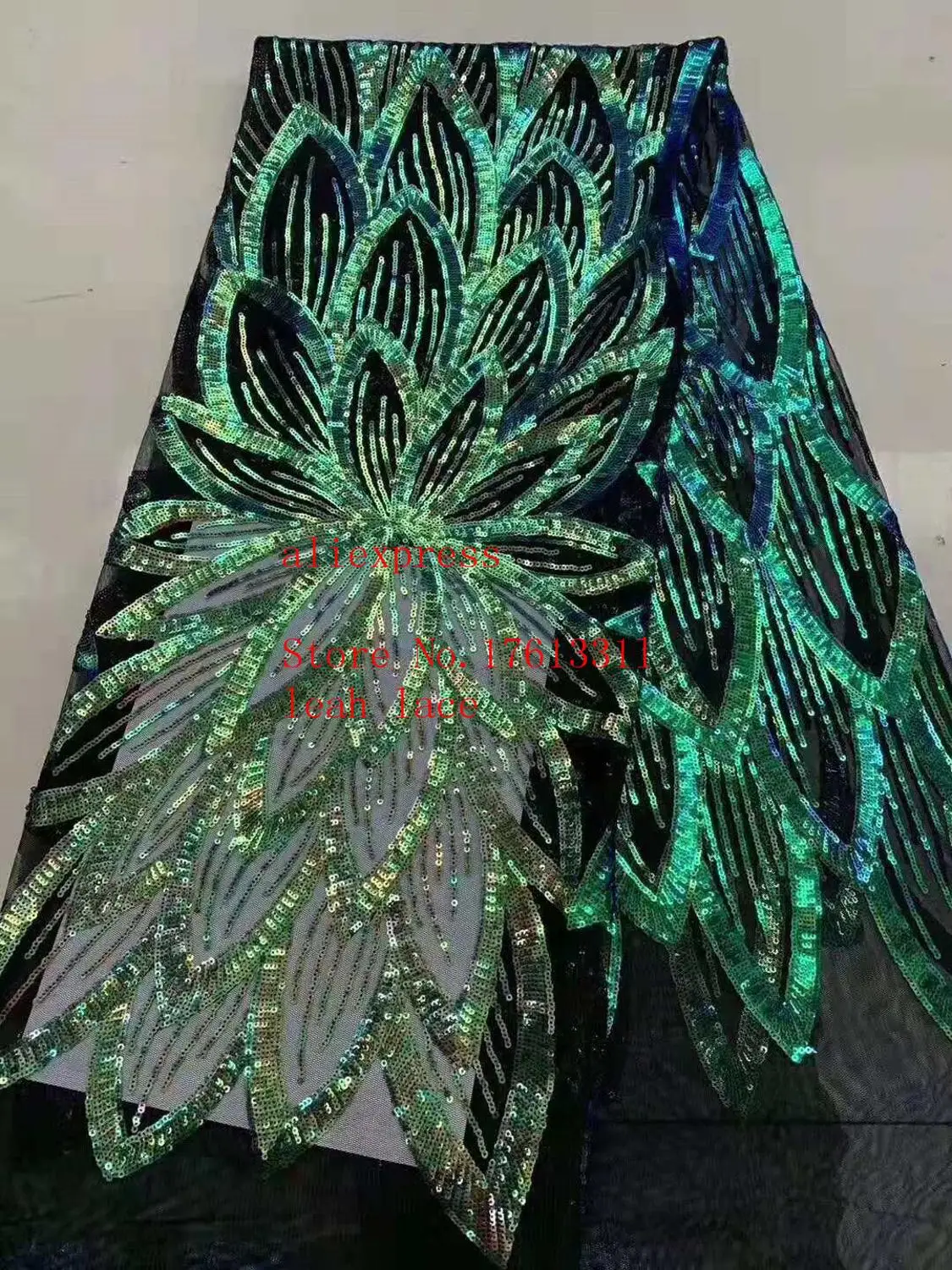 5 ярдов/сумка 4 цвета вышитые блестками большой цветочный узор ткань во французском стиле для свадебных платьев LF28