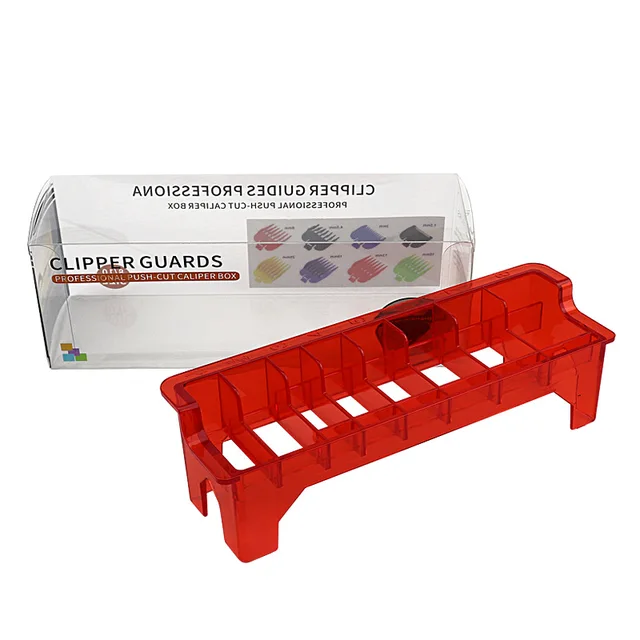 8 Grid Guide Limit Comb Cover Storage Box  Hair Clipper Rack Holder Organizer Case Salon Barber Tools，for general KCGQH-HS