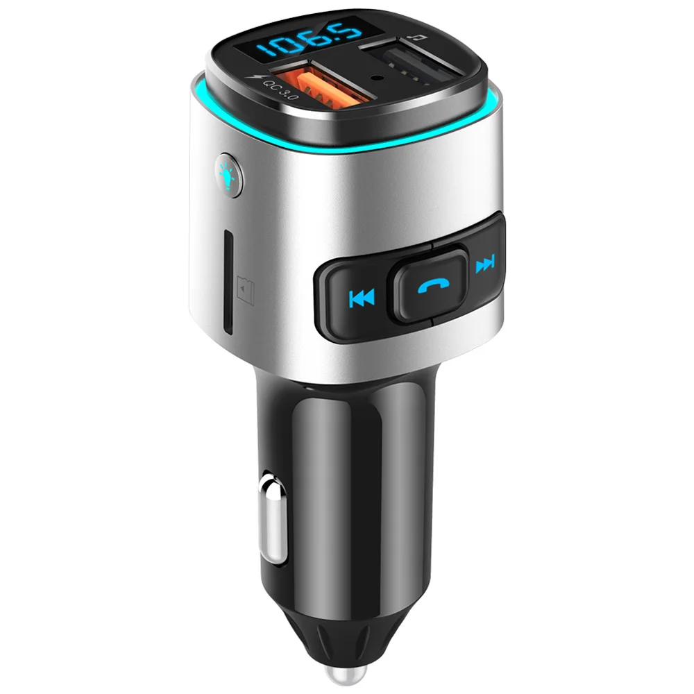 Автомобильный MP3-плеер автомобильный Bluetooth автомобильный комплект громкой связи аудио FM передатчик с QC3.0 Быстрый двойной зарядное устройство usb