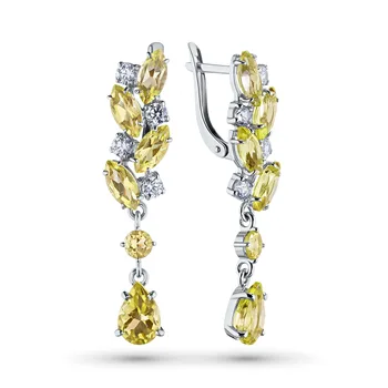 

Silver earrings with cubic zirconia and citrines e0636sg04200304