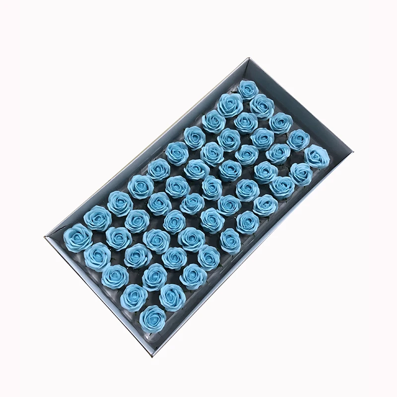 sky blue Диаметр 3,5 см, 50 шт., недорогие мини мыло с розами, Романтическая свадьба, день Святого Валентина, подарок на свадьбу, банкет, украшение для дома, ручная работа, цветок, искусство - Цвет: sky blue