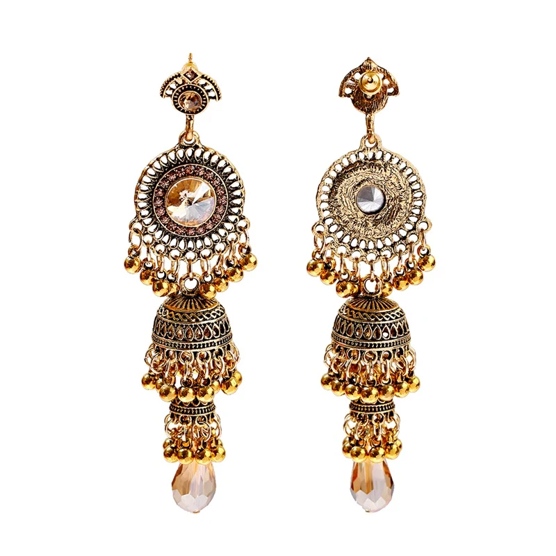 OIQUEI, индийские ювелирные серьги Jhumka, бохо, цыганское золото, серебро, металл, Большие колокольчики, длинные висячие серьги для женщин oorbellen