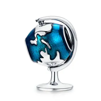 

Qikaola Authentic 925 Sterling Silver Tellurion Blue Enamel Charm Beads fit Women Charm Bracelet & Necklaces Jewelry Gift 658