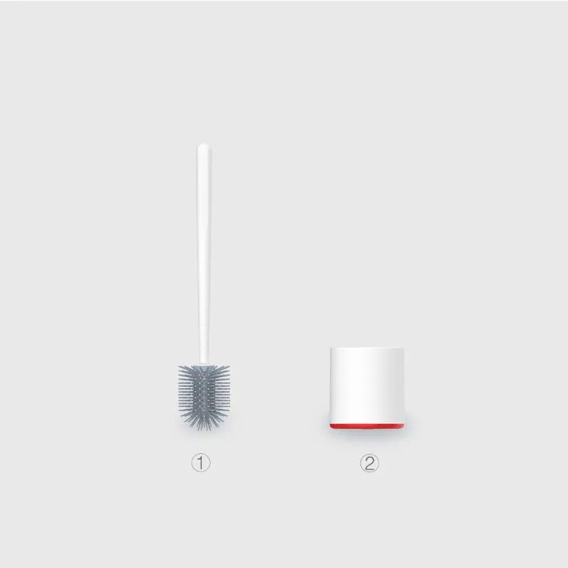XIAOMI YJ Vertical Toilet Cleaning Brush Soft Glue Bristles Toilet Brush Scrubber Clean Handle Corner Brush Bathroom Toilet Tool (6)
