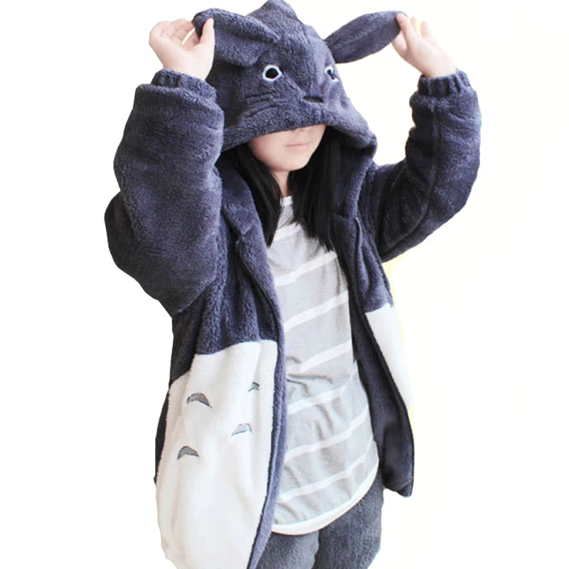 Толстовка с капюшоном Kawaii Totoro для мужчин и женщин Harajuku мягкие плюшевые толстовки