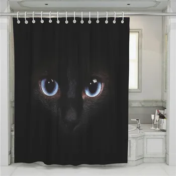 

A Animal Eyes 3D Shower Curtain Bathroom Waterproof Polyester Printing Curtains for Bathroom Shower Hooks