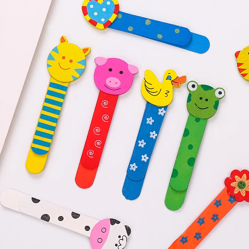 

Cute Cartoon Wooden Bookmarks Colorful Cute Bookmarks for Books Creative Animal Ruler with Scale Office Stationery Learn Gift
