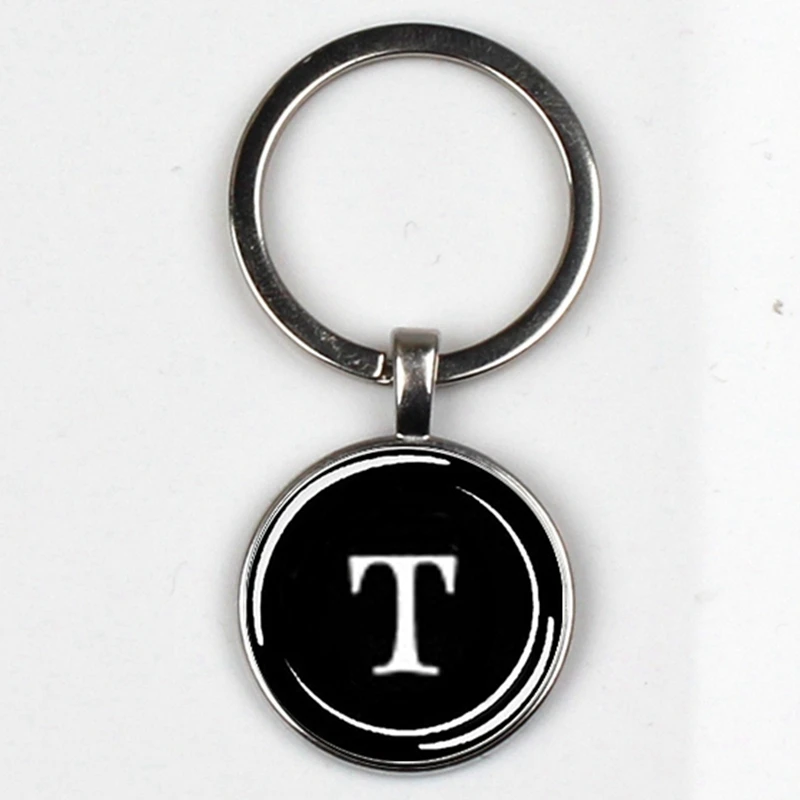 XKHLHJ 26 English alphabet keychain name first letter ABCD pendant  key chain car wallet handbag men and women jewelry gift