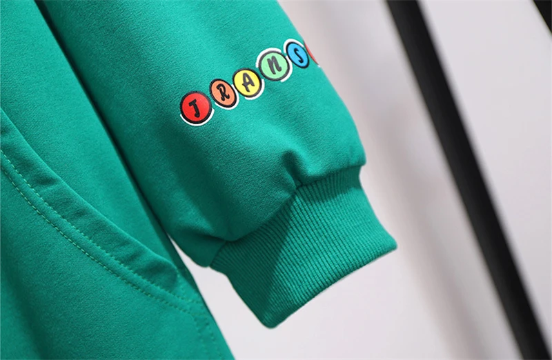 Sweatshirts Fashion Women Harajuku Pullovers Letters Tops Loose Green Black Long Hoodies Women Autumn Winter Coat Big Size 6XL