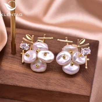 

XlentAg Natural Fresh Water Baroque Pearl Drop Women's Earrings Wedding Dangle Earrings Luxury Handmade Fine Jewelry GE0309