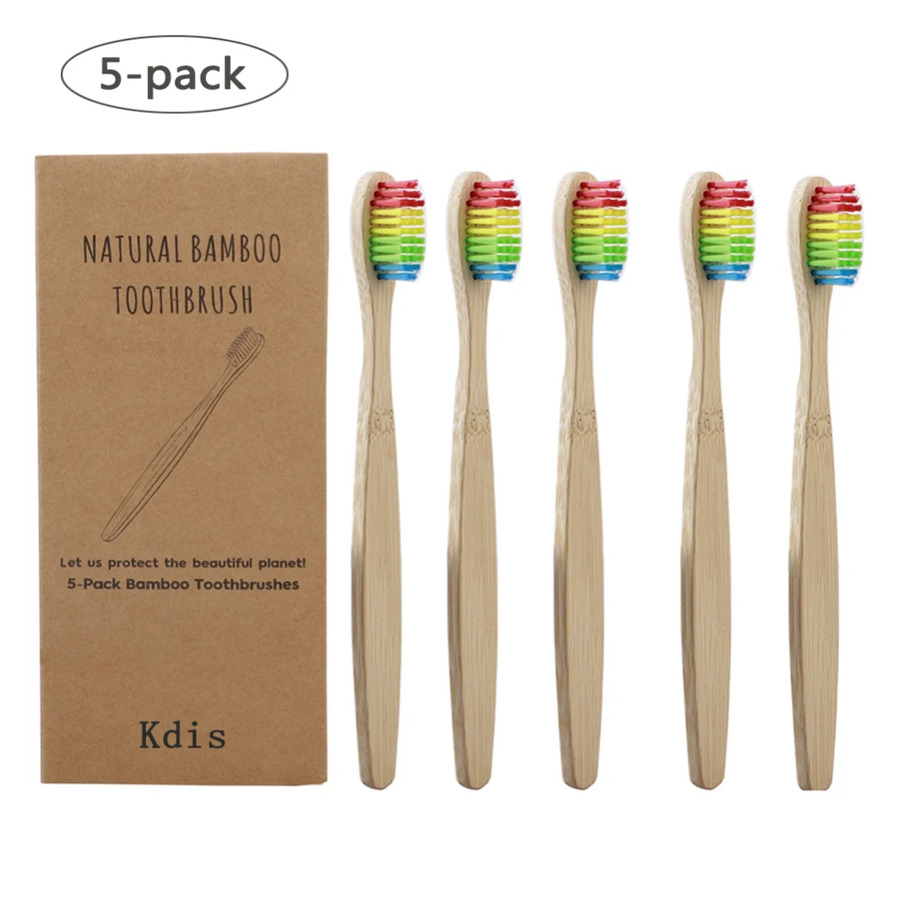 5pcs Bristles Child Bamboo Toothbrushes Eco for Children Teeth Bamboo Training Toothbrushes Baby Dental Care