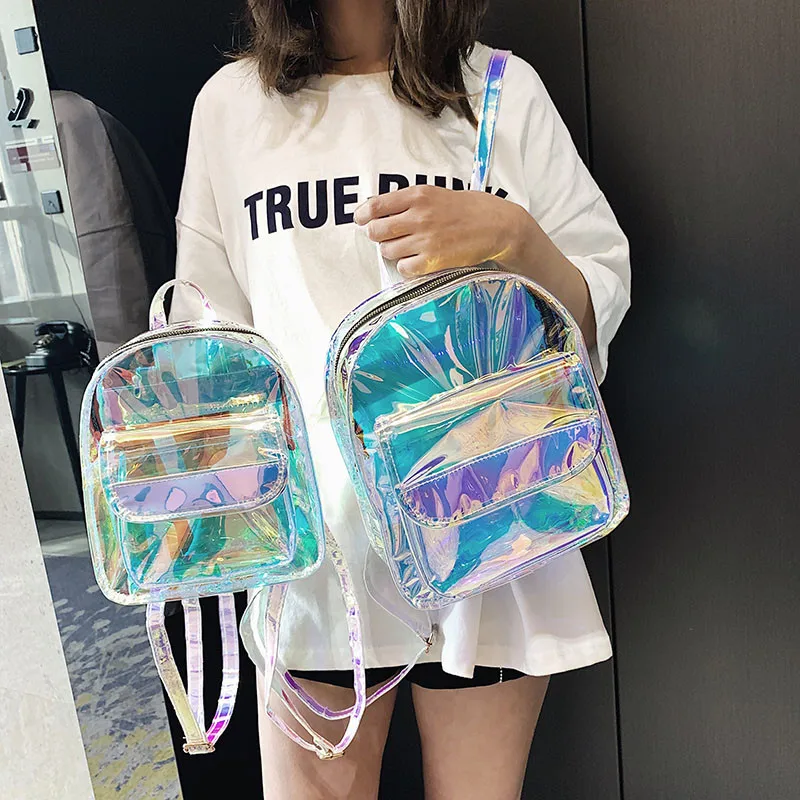 Новые модные Прозрачные лазерные рюкзаки ПВХ ITA сумка студенческая Harajuku Школьная Сумка Повседневный маленький рюкзак