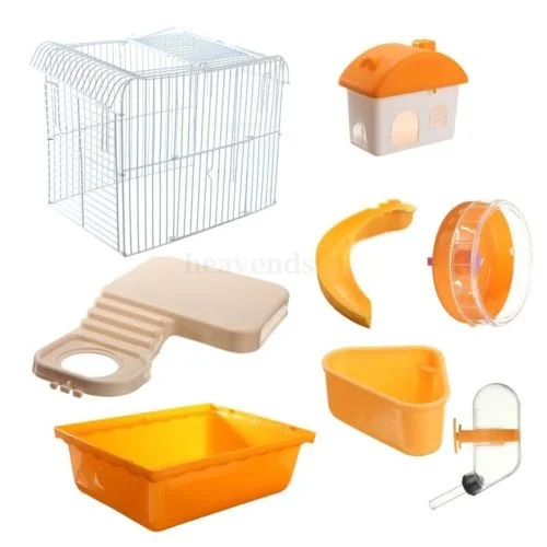 Hot Hamster Gerbil Mouse Small Pet Cage 2 Storey Levels Floor Water Bottle Wheel