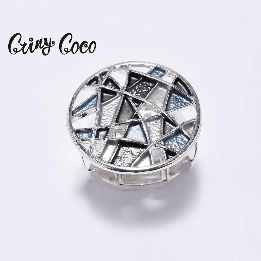 Cring Coco 2020 Новое геометрическое полое кольцо для женщин серебряный Цветной Круг женские модные популярные