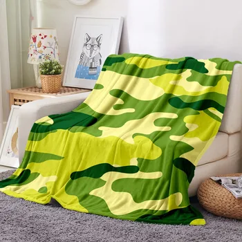 

Camouflage Flannel Soft Winter Warm Blanket on Sofa Bed 3D Print Airplane Travel Sofa Throw Blanket Bedding Home Textiles