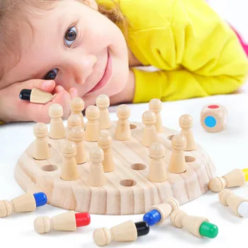 

Kids Wooden Memory Match Stick Chess Game Fun Block Board Game Educational Color Cognitive Ability Toy For Children