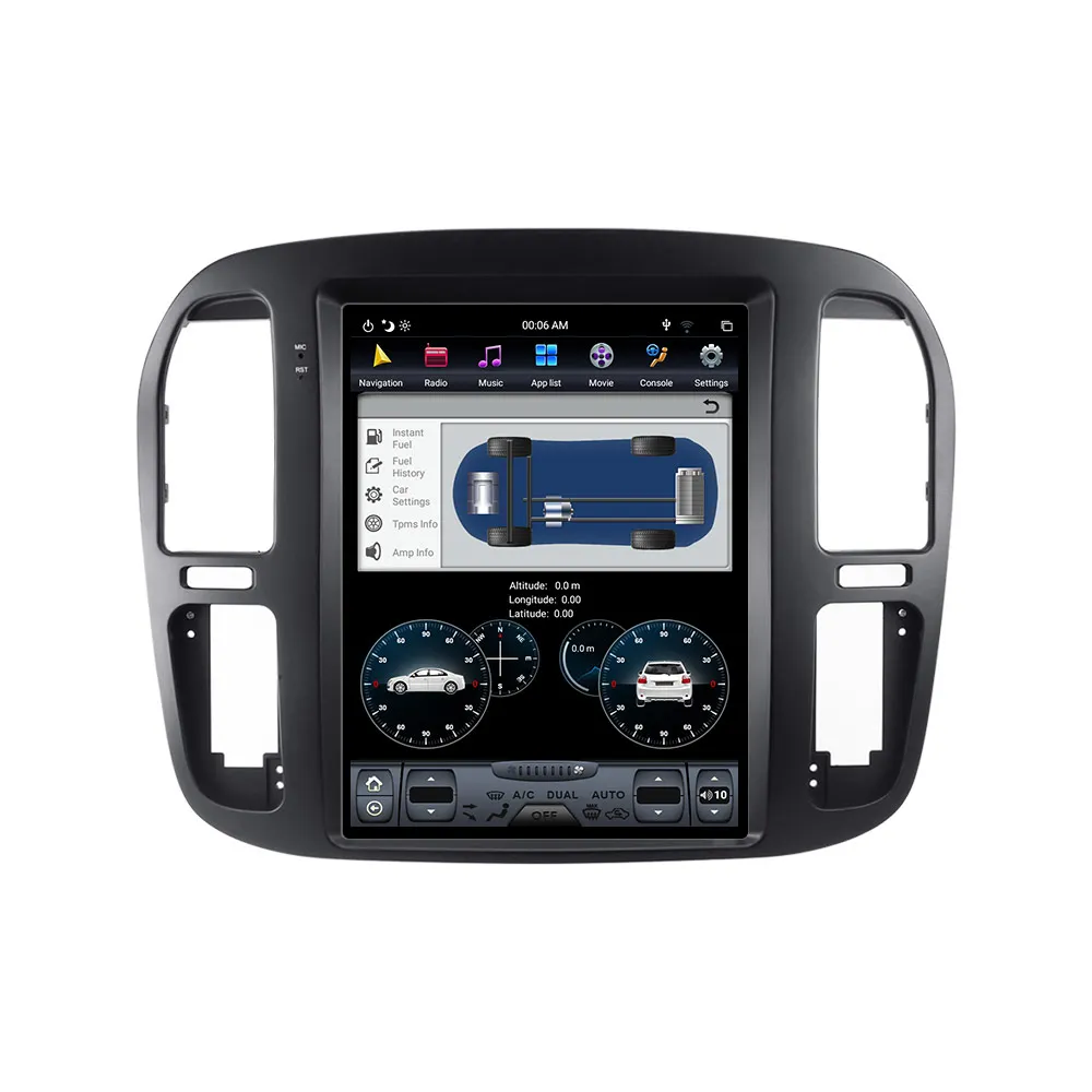 Best Aotsr Tesla 12.1“  Vertical screen Android 8.1 Car DVD Multimedia player GPS Navigation For TOYOTA LAND CRUISER LC100 92-02 WiFi 4