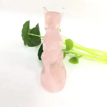 

High Quality & Beautiful Natural Rose Quartz Hand Carved Crystal Kangaroo For Present Or Collection ZY