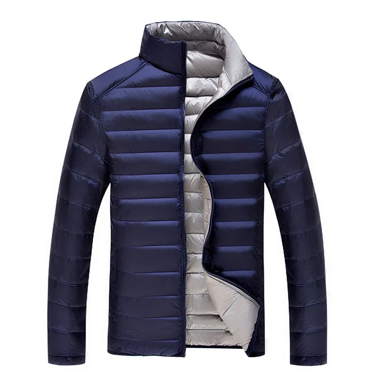 

Fashion 2019 fall and winter men's white goose down jacket men ultra weightlight slim thin coat outerwear free shipping