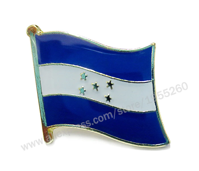 74 Honduras Национальный флаг, металлический значок на лацкане, значок на булавке для флага по всему миру, голландский, Ирако, Индия, Израиль, Италия, Япония, Корея, либанский, Лаос, Латвийский - Цвет: 74 Honduras