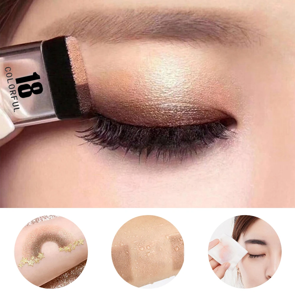 

Double Makeup Glitter Palette Waterproof Eyeshadow Simple Convenient Fashion Shimmer Cosmetics Eye-shadow Color Lazy Eye Shadow