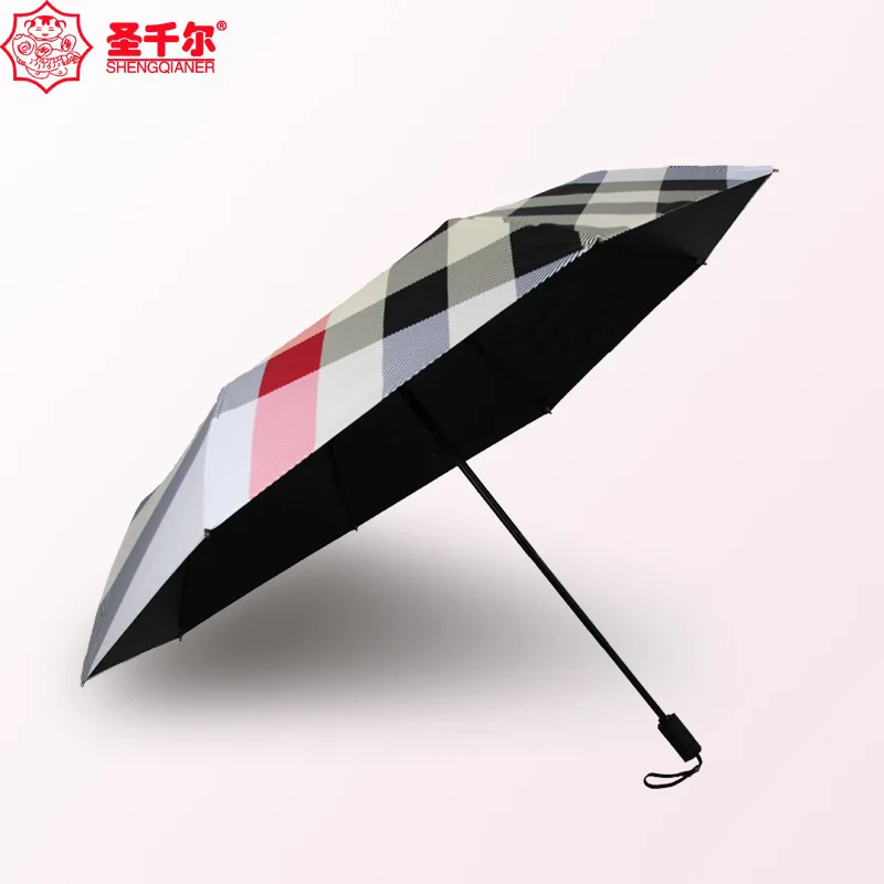 

Rain Or Shine Dual Purpose Tri-fold Umbrella Fashion Simple Stereo Stripes Sun-resistant College Style UV-Protection Parasol