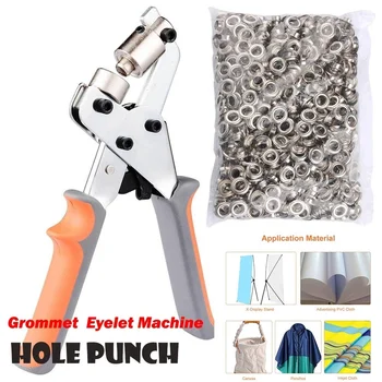 

Dreamburgh Snaps Button Press Hand Punch Pliers Grommet Machine Fastener Snap Punch Tool with 500 Grommets for DIY Sewing Tools