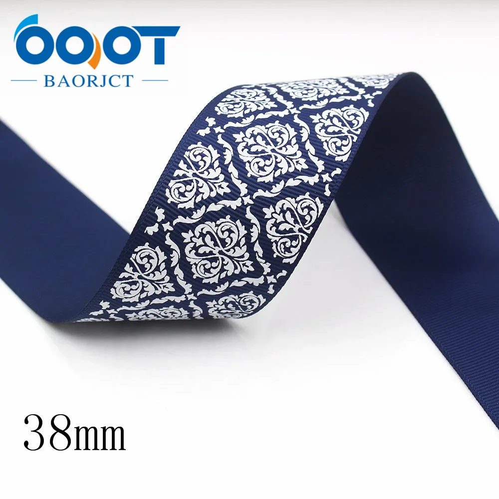 I-191214-2777 OOOT BAORJCT I-191214-2767, 10 ярдов 38 мм, красочные геометрические печатные корсажные ленты, одежда лук кепки DIY материалы украшения - Цвет: I-191214-2777