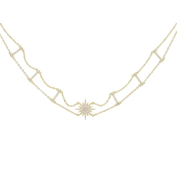 

fashion short choker necklace with mulity cz star bar charm paved layer necklace for women lady wedding choker gift jewelry