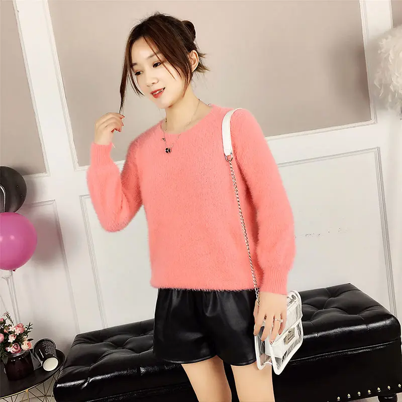 sweaters Пушистый свитер с пушистым мехом, корейский кашемировый свитер для женщин, женские зимние теплые свитера, мохеровая одежда, джемпер на Рождество - Цвет: sweaters