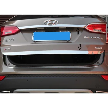 

KOUVI 2pcs Stainless Steel Rear Trunk tailgate garnish lid Cover Trim for 2013 14 15 16 17 Hyundai New Santa Fe IX45 car styling
