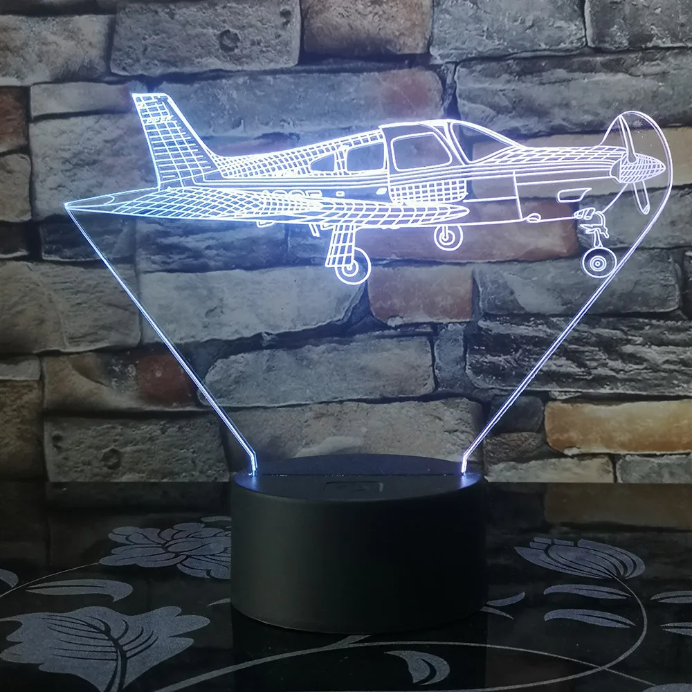 Пульт дистанционного управления самолет 3D светодиодный светильник 7 цветов изменить Aircarft истребители 3d лампа игрушки настольные детские USB лампы