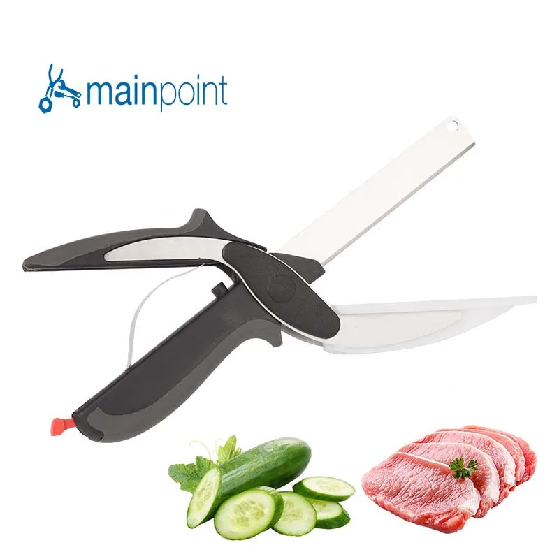 

Mainpoint 2 in 1 Utility Cutter Scissors Knife&Board Smart Chef Stainless Steel Vegetable Kitchen Tool