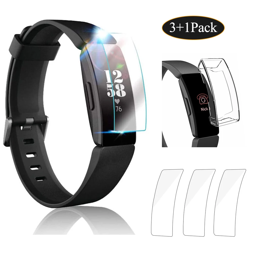 Защита экрана для Fitbit Inspire HR аксессуары 3 шт. мягкая прозрачная пленка + 1 цветной