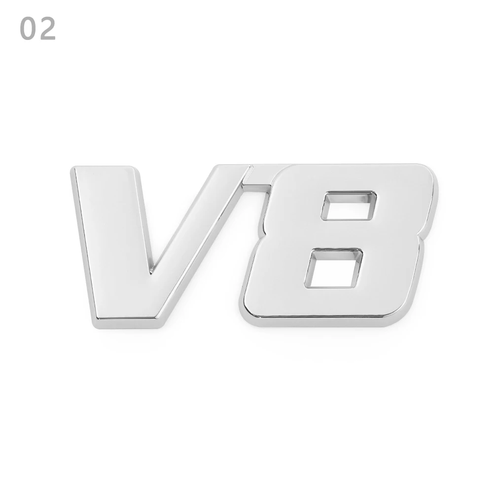 4WD V6 V8 3D серебристая, хромированная наклейка БАГАЖНИКА АВТОМОБИЛЯ, эмблема на крышку багажника, значок, наклейка для автомобиля, стайлинг автомобилей, внешние аксессуары - Название цвета: V8