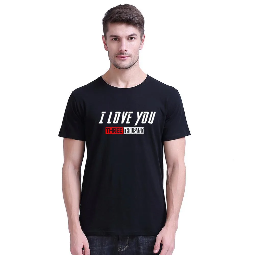 3000 футболки с надписью I Love You, популярная одежда с надписями, супергерой, Железный человек, Тони Старк, футболки с коротким рукавом, уличная одежда