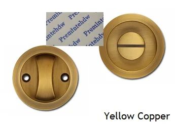 Round Yellow Copper Бесключевая кровать, дверь в ванную, врезной замок, утопленный, палец, тяга, большой палец, квадратный круглый карман, раздвижная дверь, болт - Цвет: Round Yellow Copper
