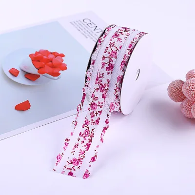 5 ярдов цветочные печатные сетки кружева материалы DIY ремесла лоскутное одежда платье ленты украшения аксессуары поставки - Цвет: Rose red