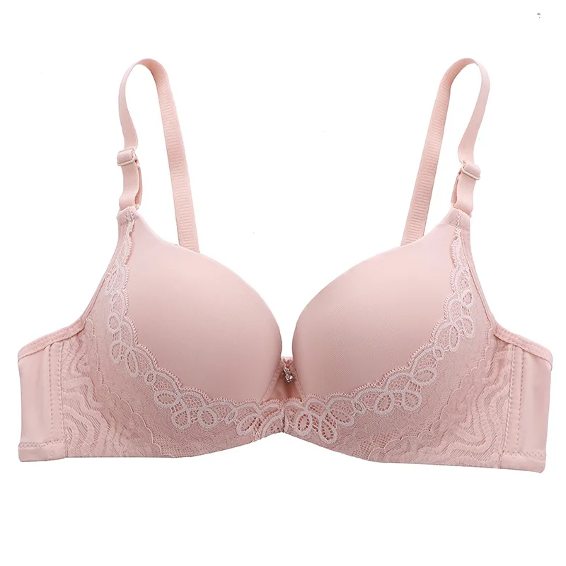 Lace Bra, Thick Cup Gathers Up, Adjustable Type, Underwire Smooth Bra, Collects The Side Milk