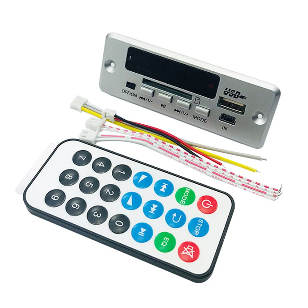 DC12V/5 в MP3 декодированная плата светодиодный USB AUX FM Bluetooth радио усилитель с дистанционным управлением