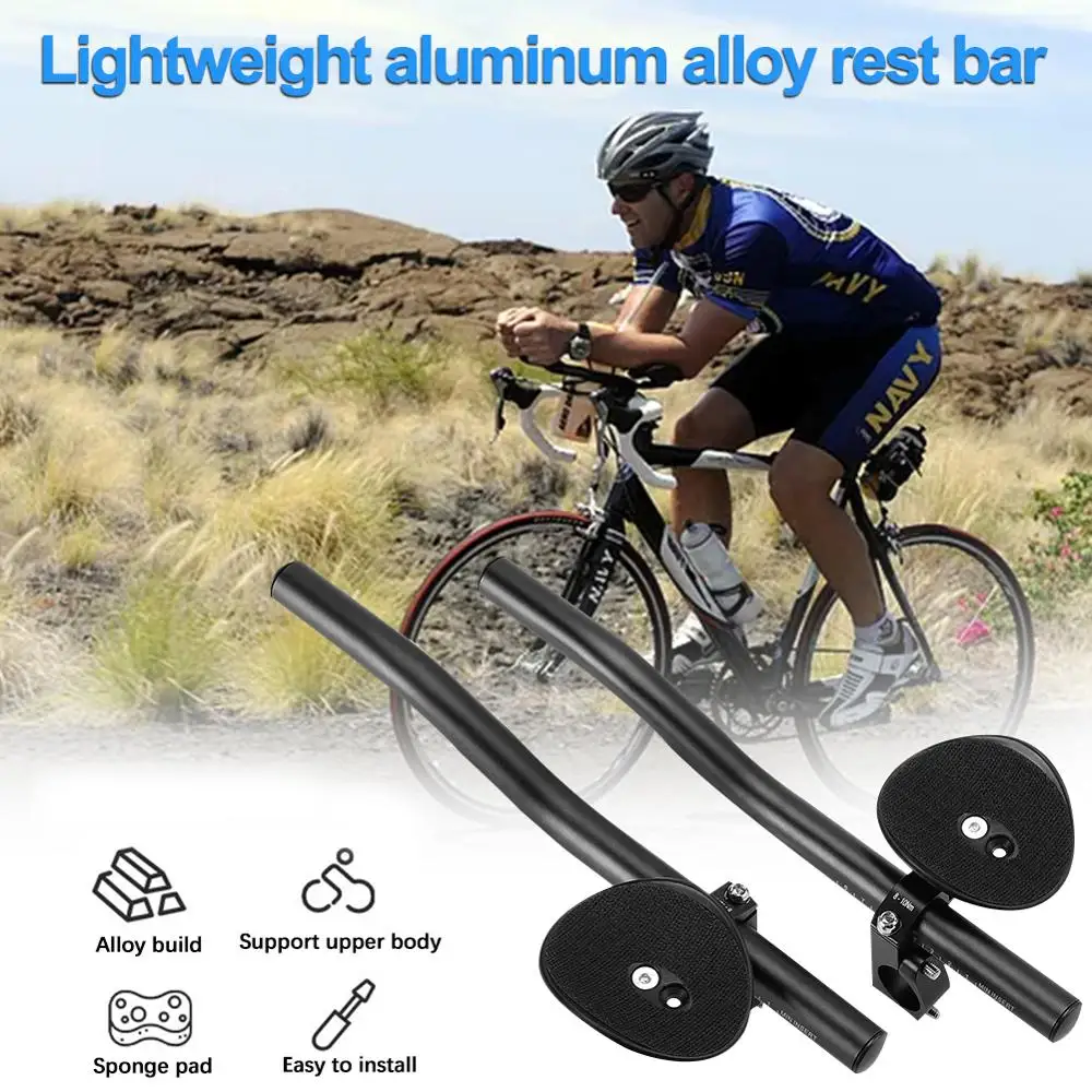 

Bike Rest Handlebars Frosted Aluminium Alloy Bicycle Arm Rest Handlebar Aero Bars for Racing Cycling Long Distance Riding