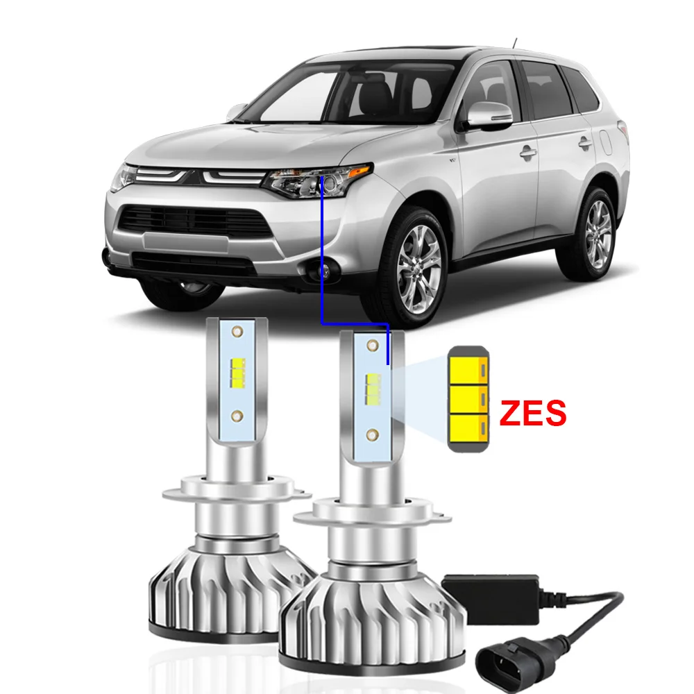 2Pcs For Mitsubishi Outlander 2007 2018 2019 2020 2021 LED Headlight