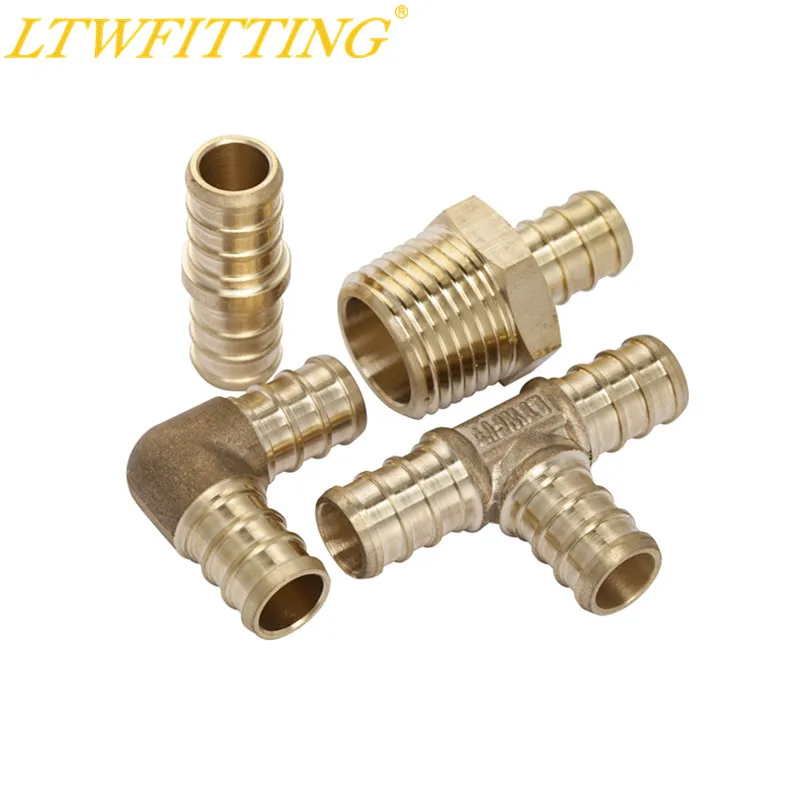 

LTWFITTING Value Pack Lead Free Brass 1/2" PEX Elbow, Coupling, 1/2" x 1/2" x 1/2" PEX Tee and 1/2" PEX x 1/2" Male NPT Adaptor